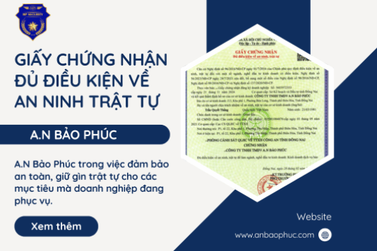 GIẤY CHỨNG NHẬN ĐỦ ĐIỀU KIỆN VỀ AN NINH TRẬT TỰ