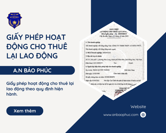 GIẤY PHÉP HOẠT ĐỘNG CHO THUÊ LẠI LAO ĐỘNG