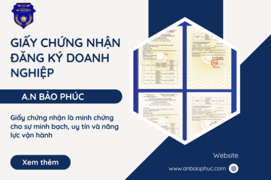 GIẤY CHỨNG NHẬN ĐĂNG KÝ DOANH NGHIỆP